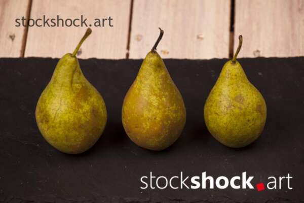 Pears on a black background, stock image