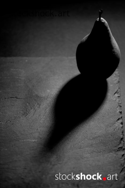 Pears on a black background, black&white, stock image