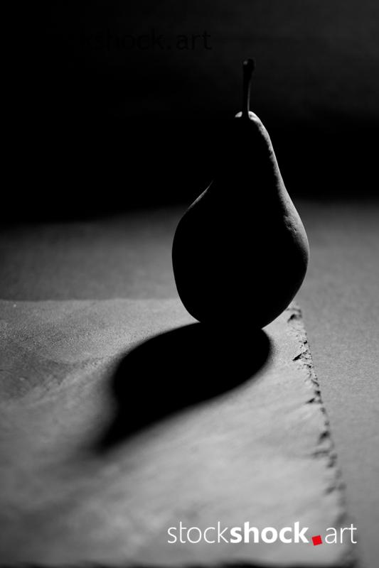 Pears on a black background, black&white, stock image