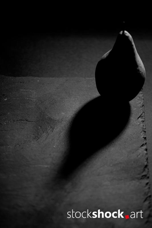 Pears on a black background, black&white, stock image