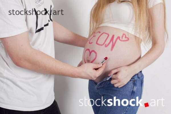 Happy future mother and father, stock image