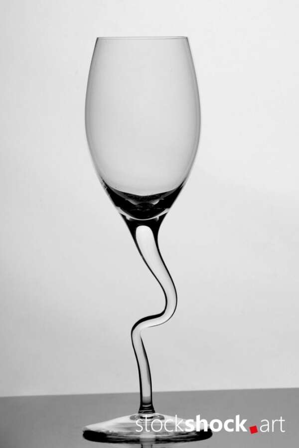 A glass on a white background. Work at photography school 2011.