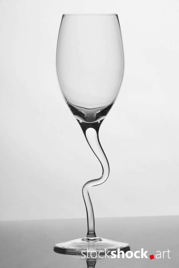 A glass on a white background. Work at photography school 2011.