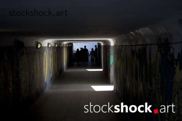 Riga, Latvia, People in underpass, stairs - stock image