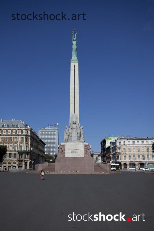 Riga, Latvia, the Freedom Monument, stock image