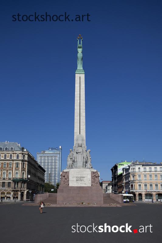 Riga, Latvia, the Freedom Monument, stock image