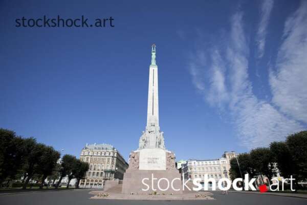 Riga, Latvia, the Freedom Monument, stock image