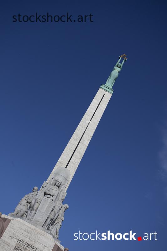 Riga, Latvia, the Freedom Monument, stock image