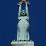 Riga, Latvia, the Freedom Monument, stock image