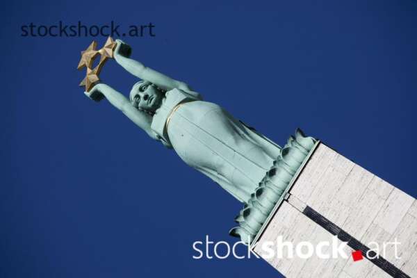 Riga, Latvia, the Freedom Monument, stock image