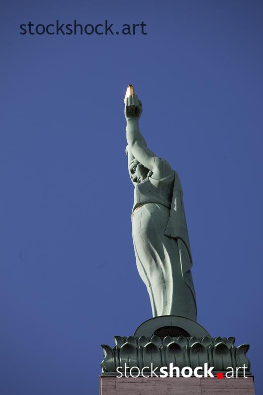 Riga, Latvia, the Freedom Monument, stock image