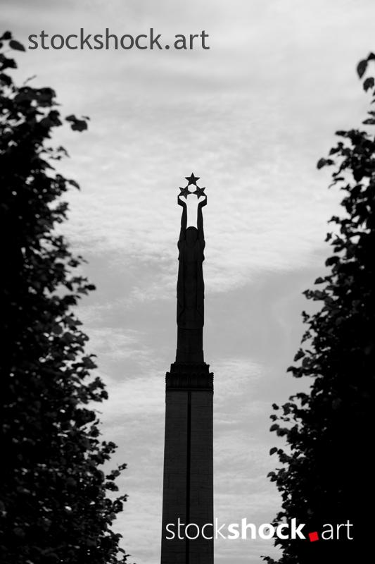 Riga, Latvia, the Freedom Monument, stock image