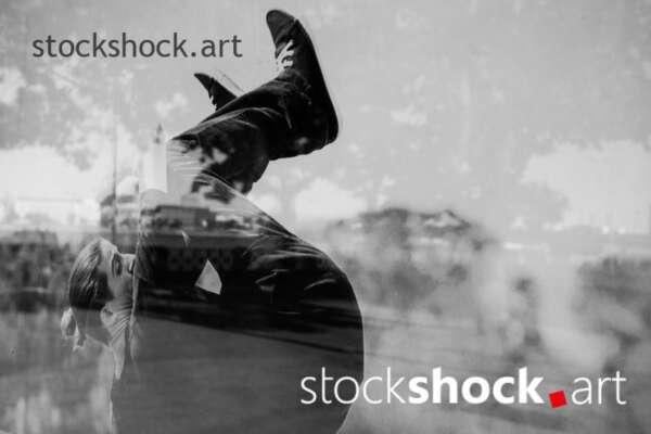 Riga, Latvia, panorama in the reflection of a mirror - stock image