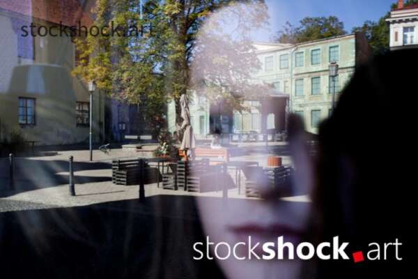 Reflection of a mirror, stock image
