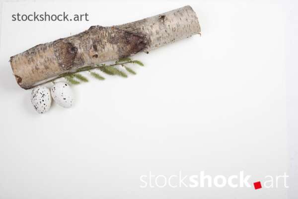 Easter. Eggs on a wooden stand, on a white background