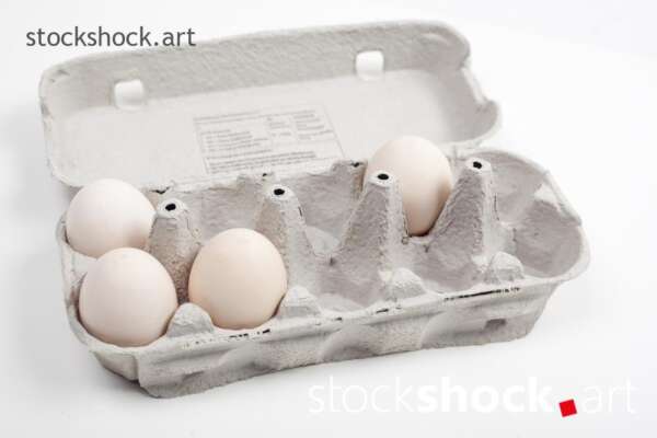 Easter. Eggs in an ecological cardboard carton