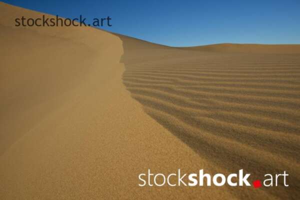 Sahara, sand, desert, blue sky, stock image