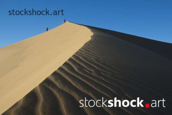Sahara, sand, desert, blue sky, stock image