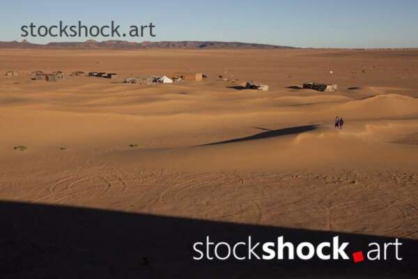 Sahara, sand, desert, blue sky, stock image