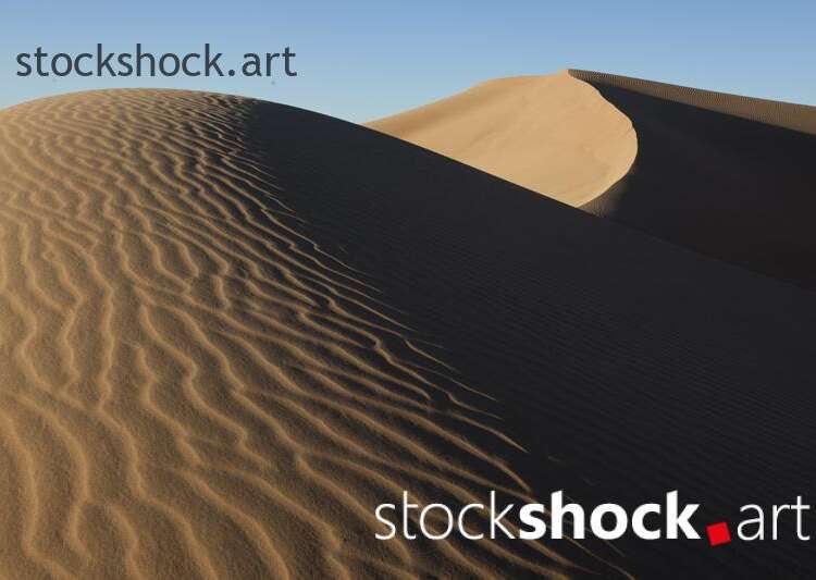 Sahara, sand, desert, blue sky, stock image