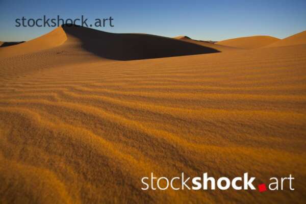 Sahara, sand, desert, blue sky, stock image