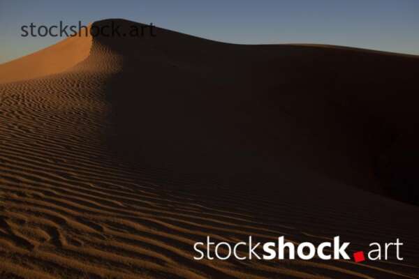 Sahara, sand, desert, blue sky, stock image