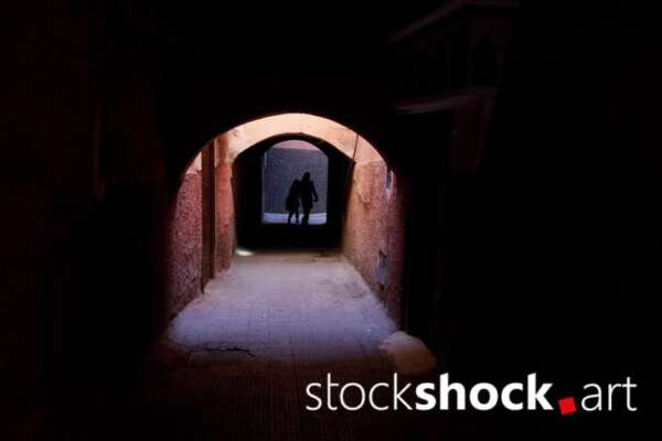 Narrow streets of Morocco - stock image