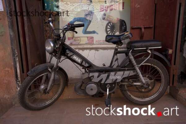 Motorcycle on a charming Moroccan street