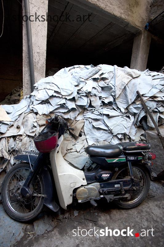 Morocco. Marrakech. Skins lying on a pile in a tannery.
