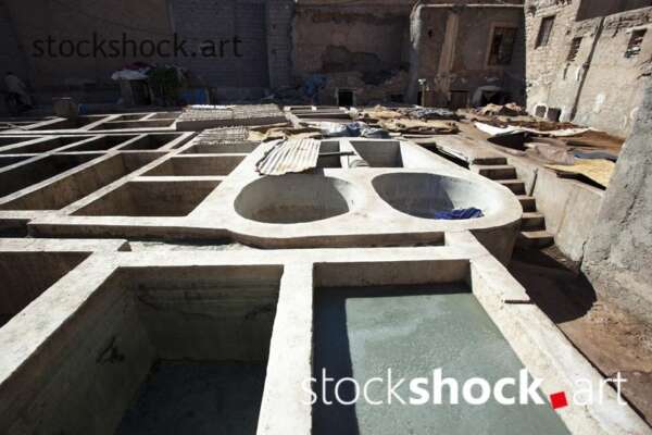 Morocco Marrakech. Tannery vats - stock image