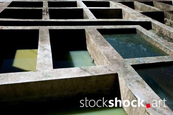 Morocco Marrakech. Tannery vats - stock image