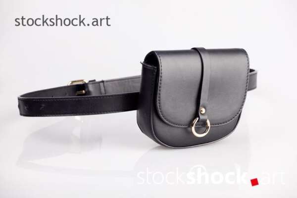 Black bag fastened at the waist