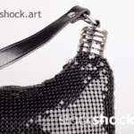 Black, elegant handbag - stock image