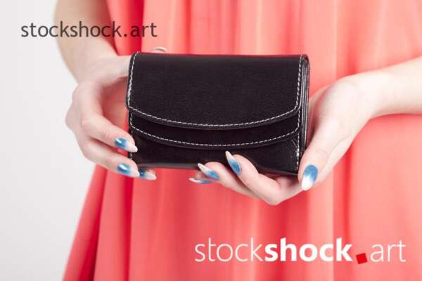 black wallet, stock image