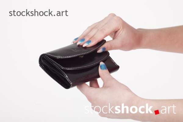 black wallet, stock image