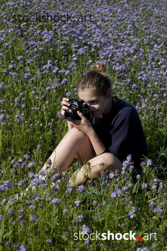 Woman with a Camera, stock image