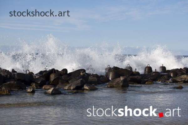 Baltic Sea, wave, rock