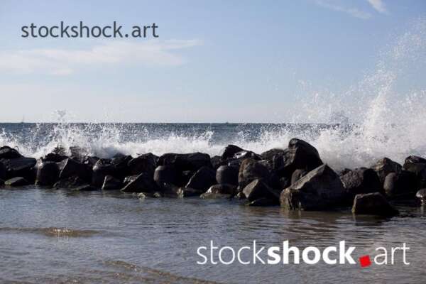 Poland, Gdansk, Baltic Sea, wave, rock