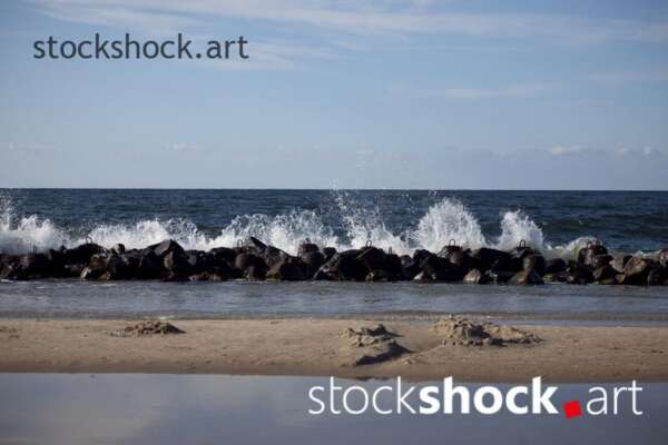 Poland, Gdansk, Baltic Sea, wave, rock