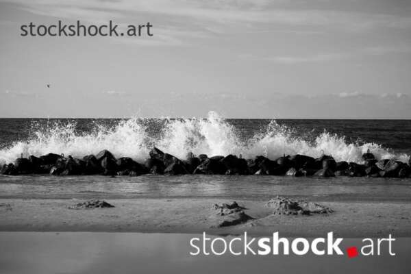 Poland, Gdansk, Baltic Sea, wave, rock
