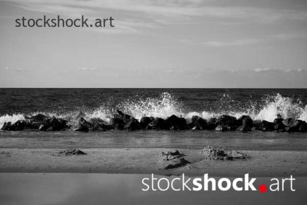 Poland, Gdansk, Baltic Sea, wave, rock