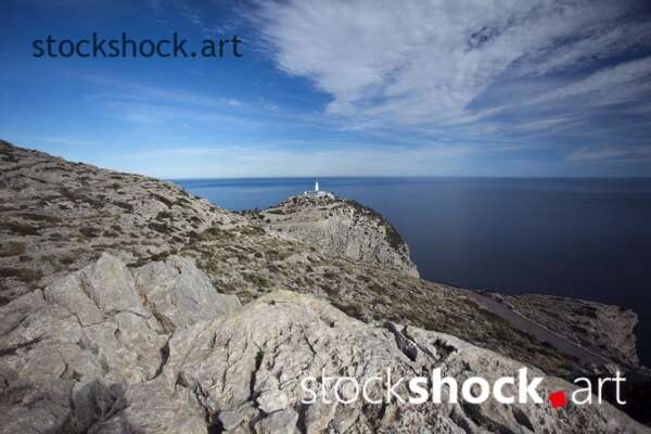 Majorca, view of the lighthouse in the Mediterranean Sea – stock image