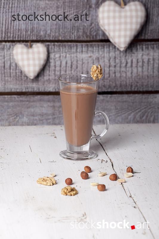 Chocolate with nuts - stock image
