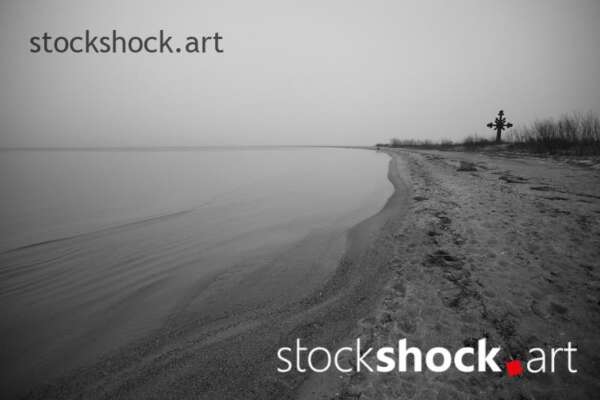 Landscape. Morning on the Baltic Sea. On the edge.