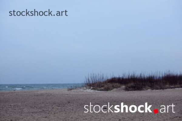 Landscape. Morning on the Baltic Sea. On the edge.