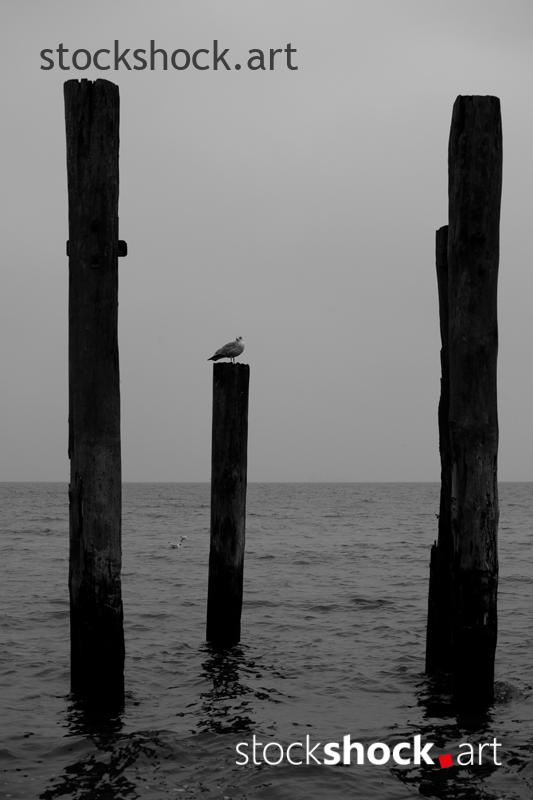Gdansk, Poland, Baltic Sea, on the breakwater