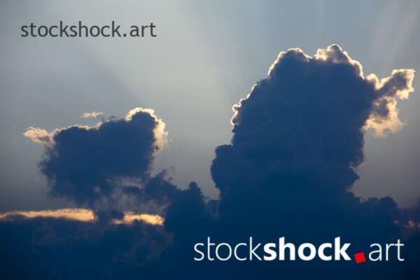 Clouds with glow, stock image