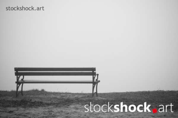 Bench in Fog, stock image, jowita niemczyk