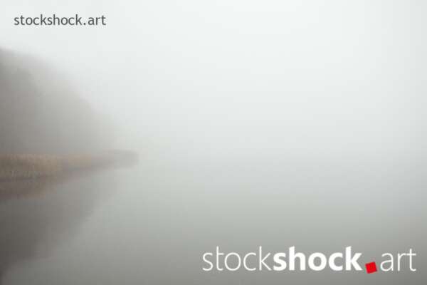 Landscape in the fog, stock image