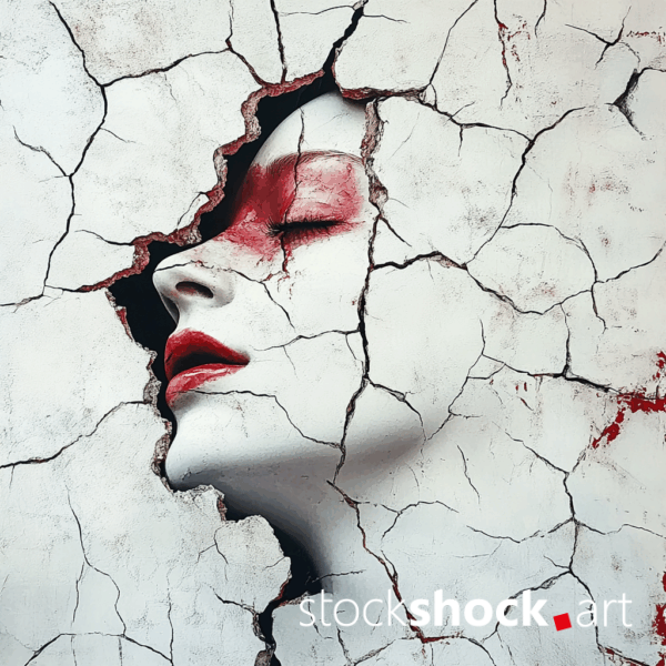 Face - stock image 1024 x 1024 | 8,67 x 8,67 cm | 300 dpi AI Face on a white speckled wall #stockimage #commercialimage #highqualityimage #commerciallicense #advertisingphotography #art #ai #digitalart #midjourney